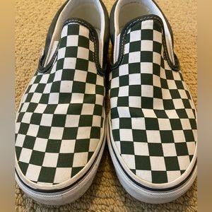 Very cute classic vans slip on, green and white checkered